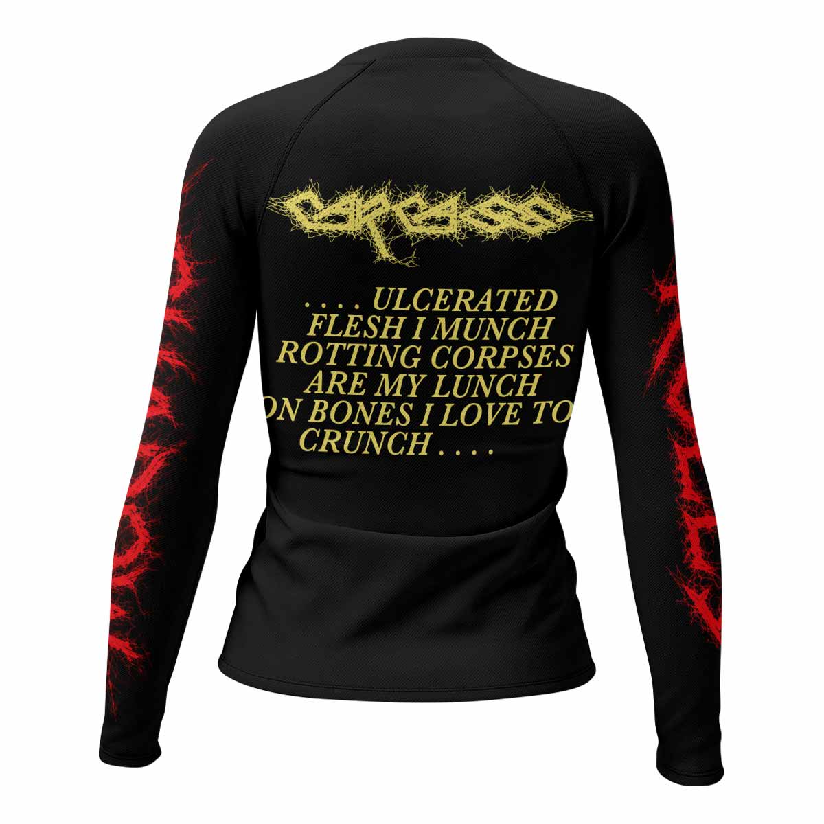 Carcass Symphonies of Sickness Women's Rash Guard Long Sleeve - back view mockup