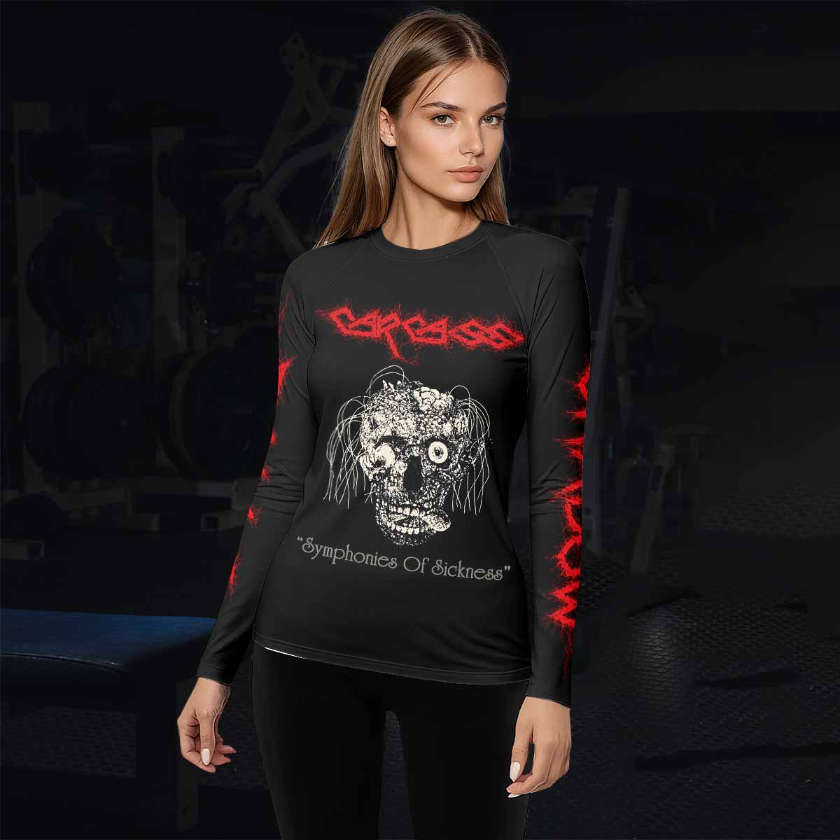 Carcass Symphonies of Sickness Women's Rash Guard Long Sleeve - lifestyle view