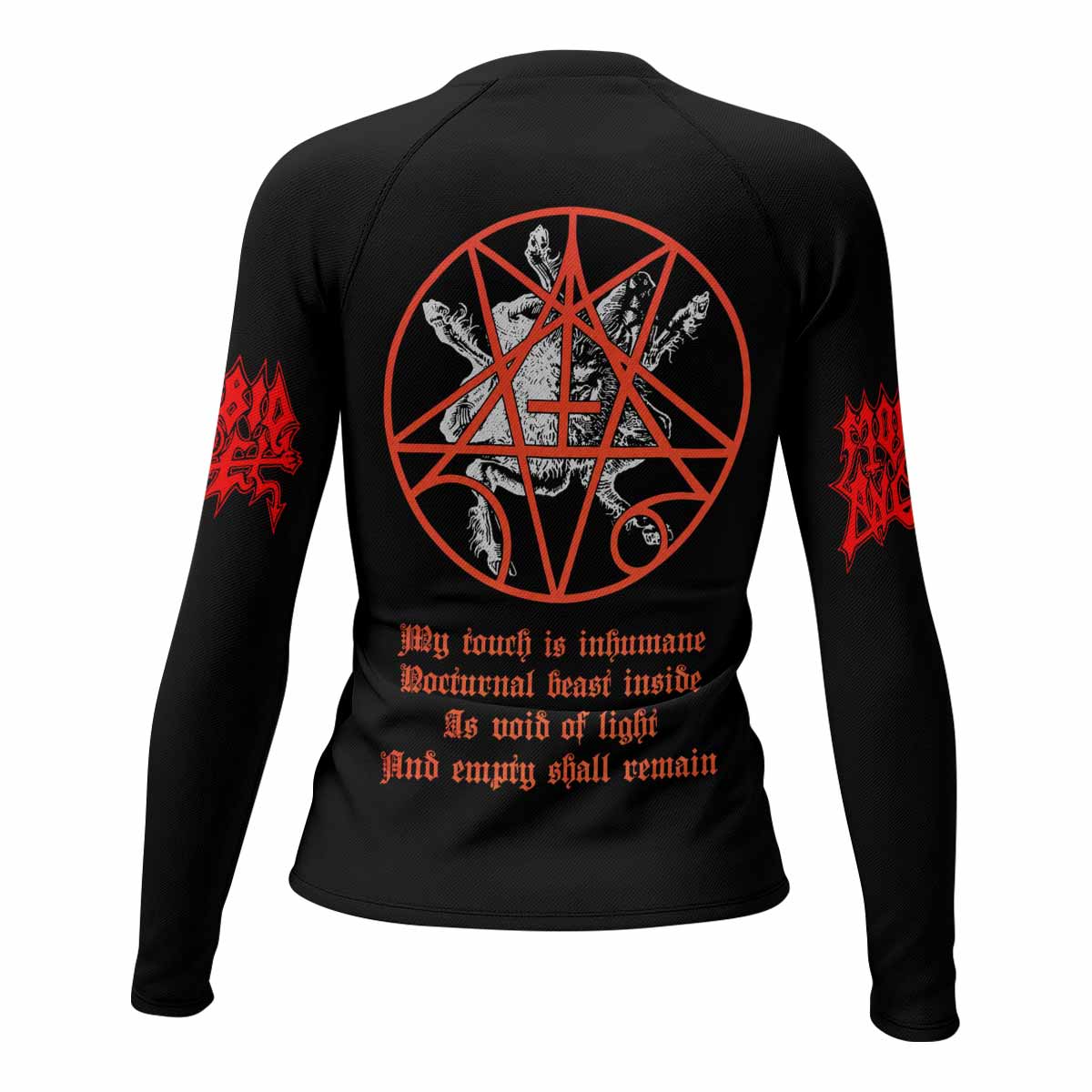 Morbid Angel Altars of Madness Women's Rash Guard Long Sleeve - back view mockup