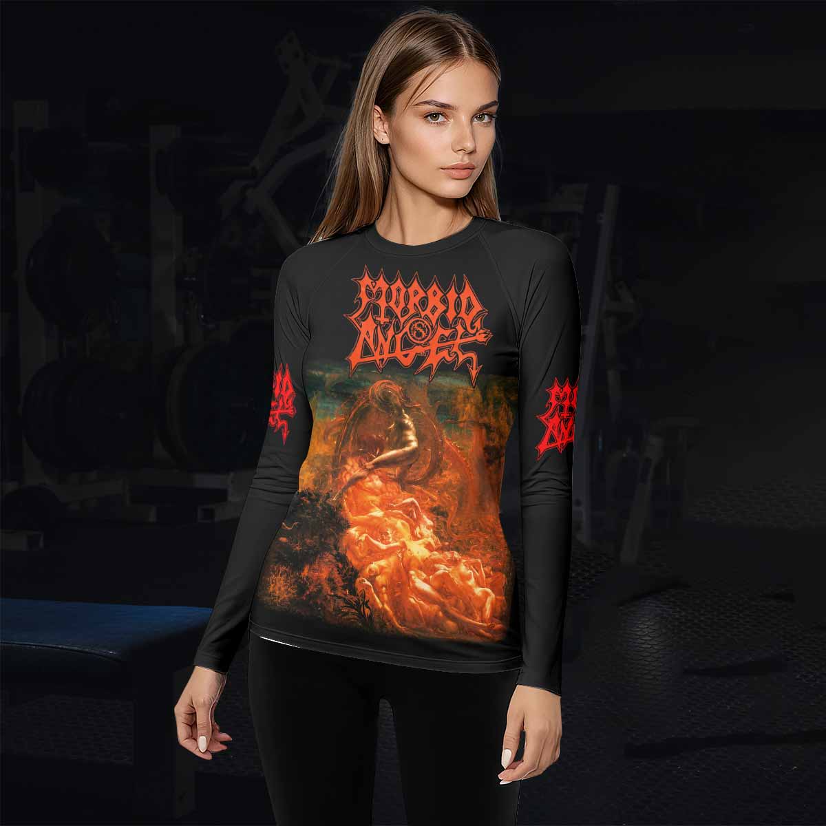 Morbid Angel Altars of Madness Women's Rash Guard Long Sleeve - lifestyle view