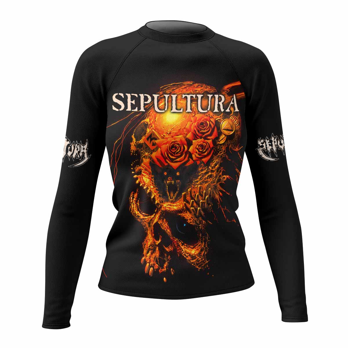 Beneath the Remains Sepultura Women's Rash Guard Long Sleeve - front view mockup