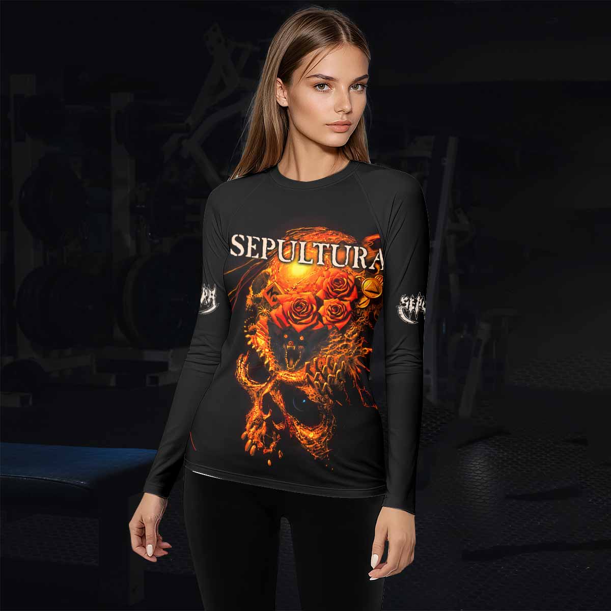 Beneath the Remains Sepultura Women's Rash Guard Long Sleeve - lifestyle view