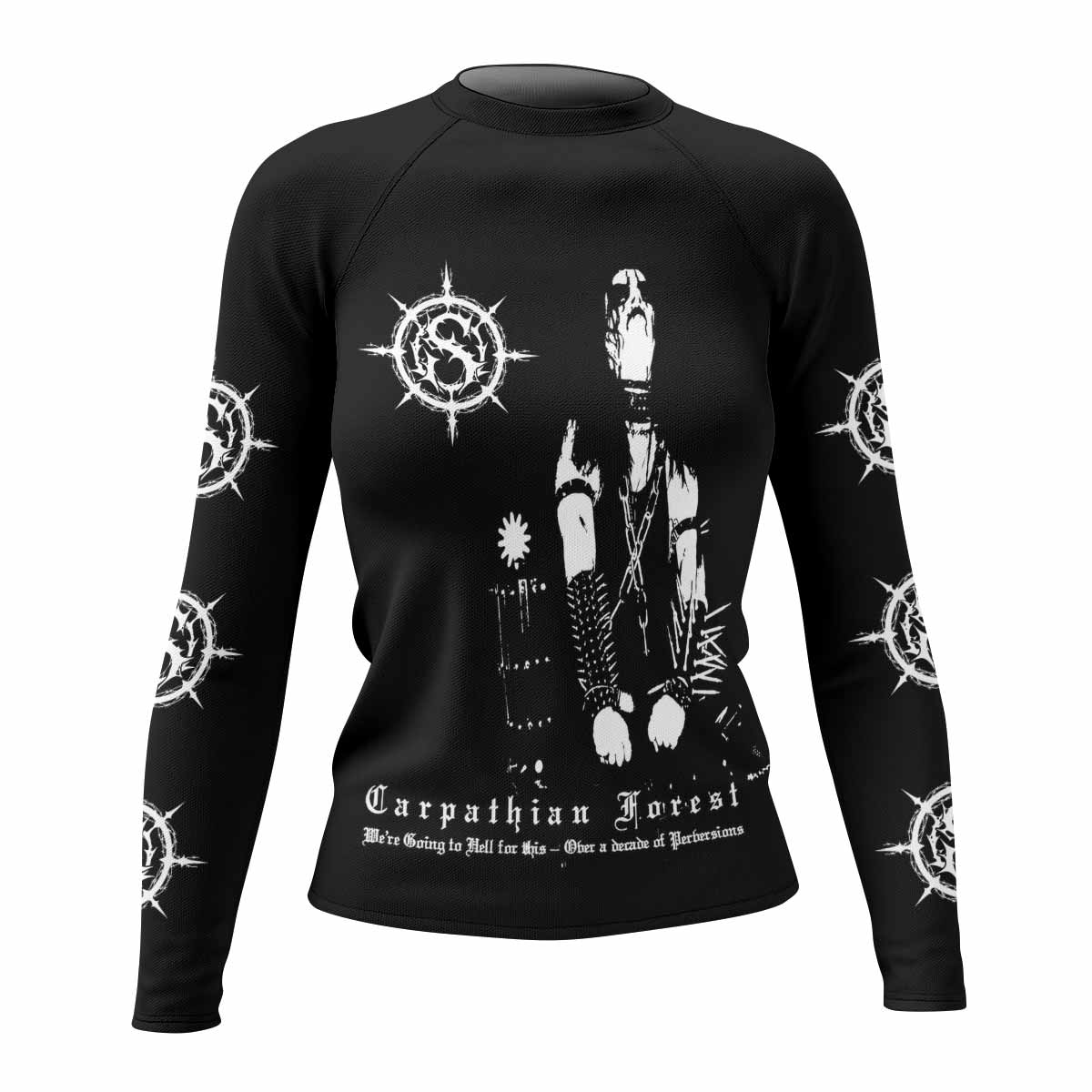 Carpathian Forest We're Going to Hell for This Women's Rash Guard Long Sleeve - front view mockup