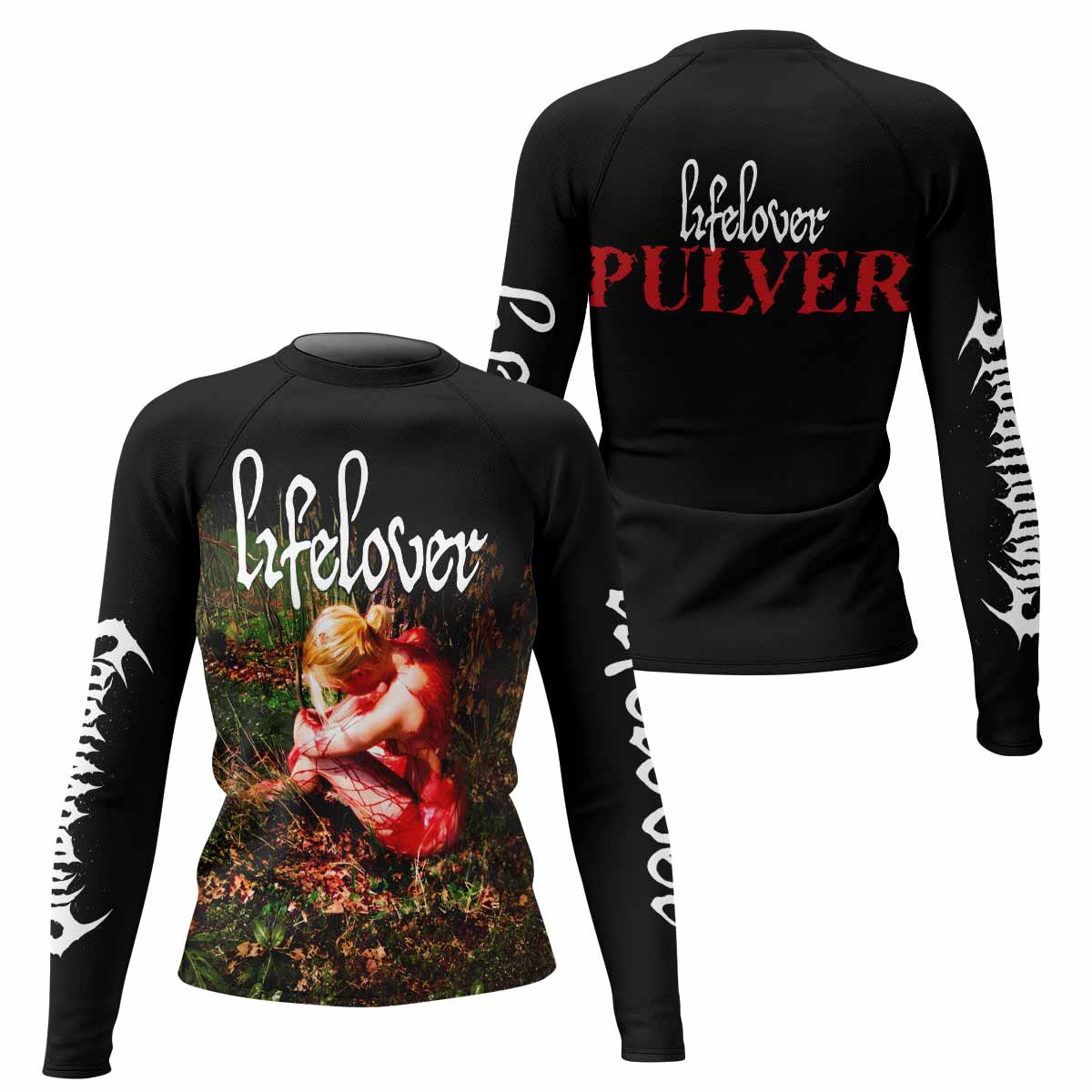 Lifelover Pulver Women's Rash Guard Long Sleeve - front and back view