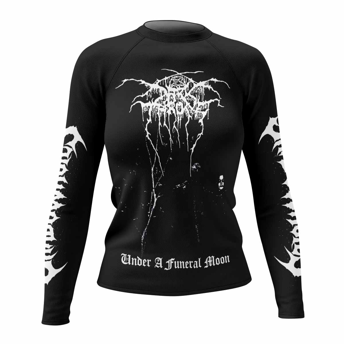 Darkthrone Under a Funeral Moon Women's Rash Guard Long Sleeve - front view mockup
