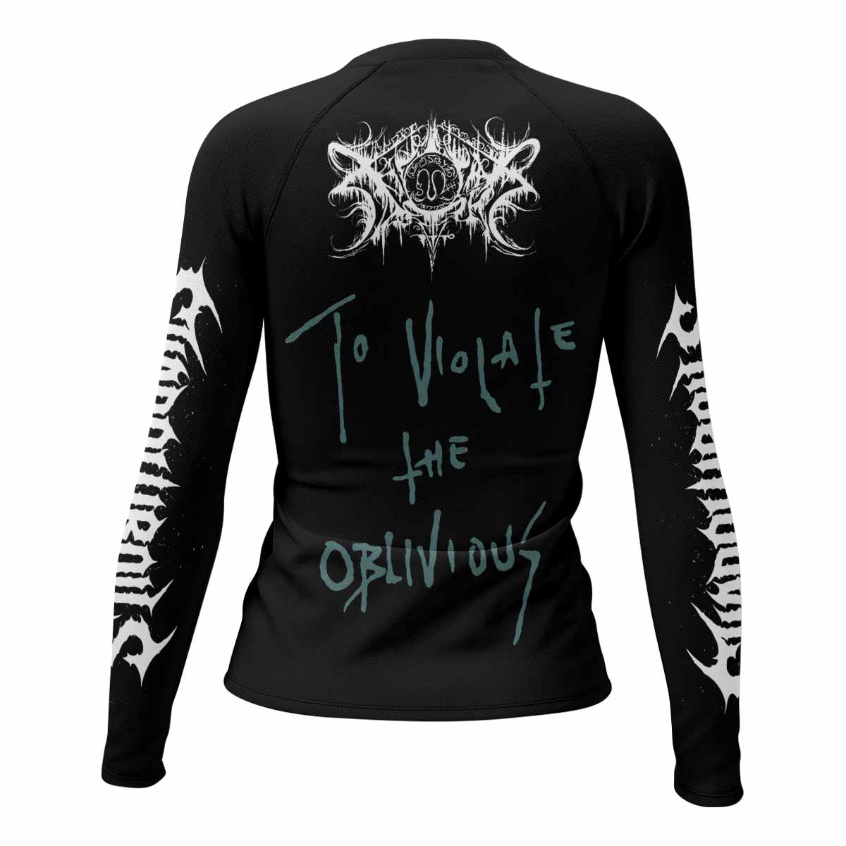 Xasthur To Violate the Oblivious Women's Rash Guard Long Sleeve - back view mockup
