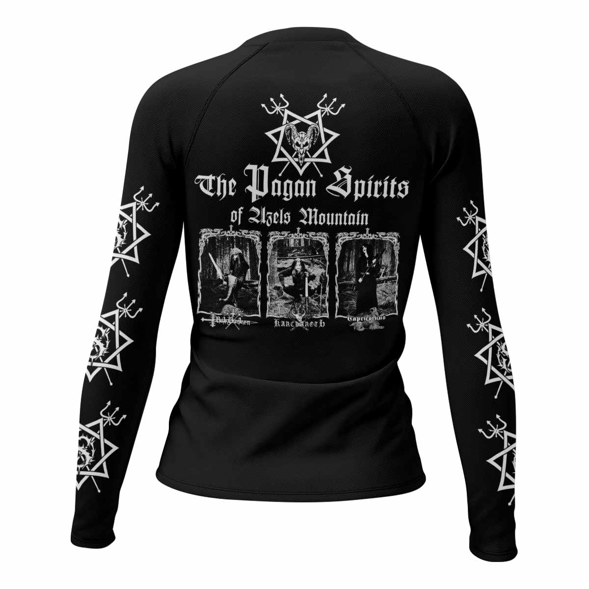 Graveland Thousand Swords Women's Rash Guard Long Sleeve - back view mockup