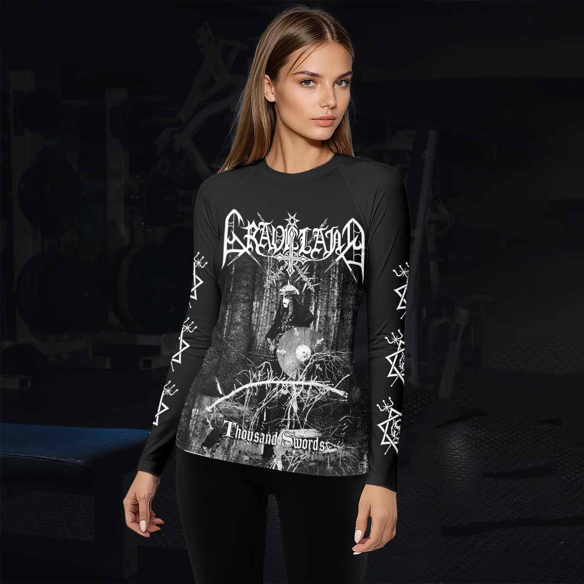 Graveland Thousand Swords Women's Rash Guard Long Sleeve - lifestyle view