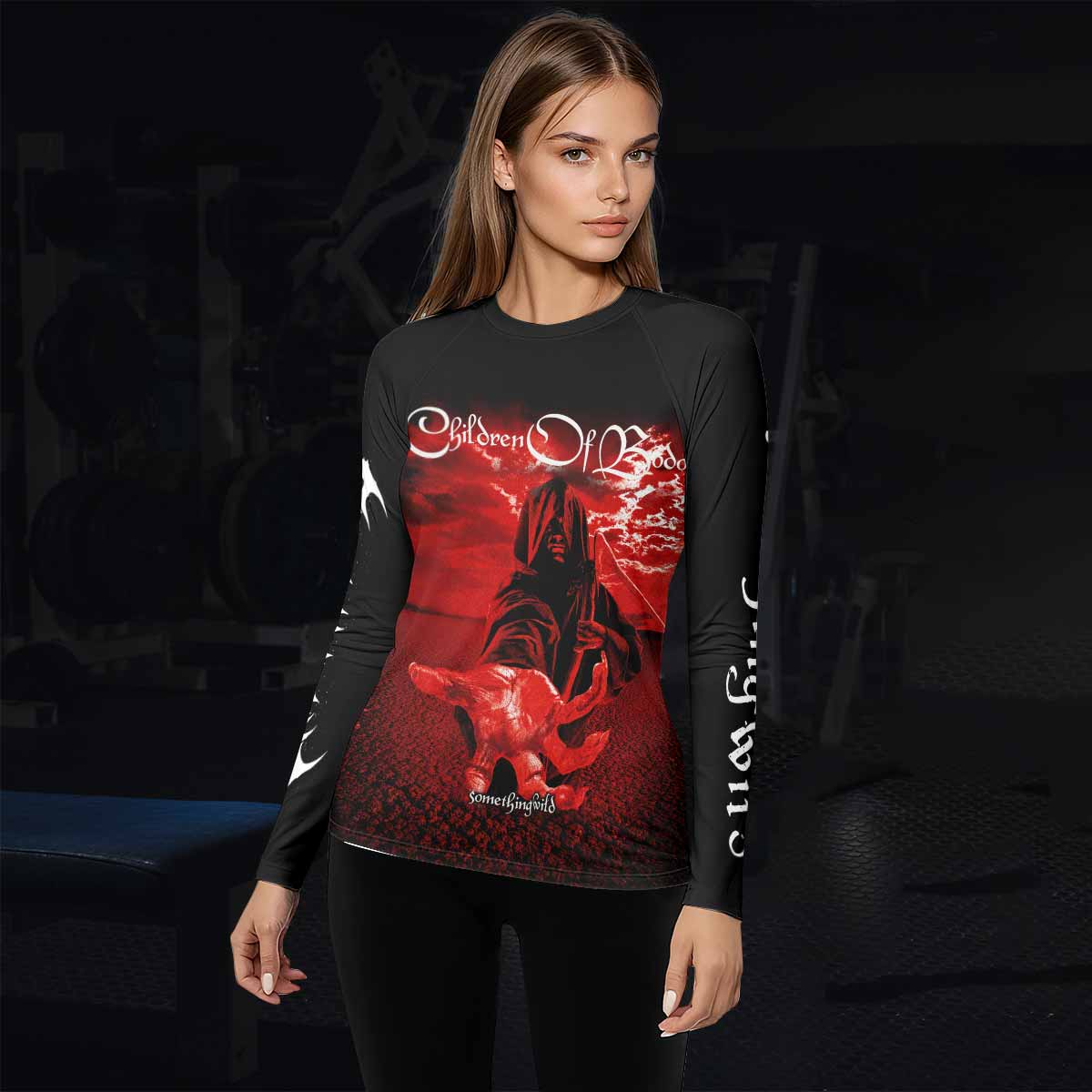 Children of Bodom Something Wild Women's Rash Guard Long Sleeve - lifestyle view