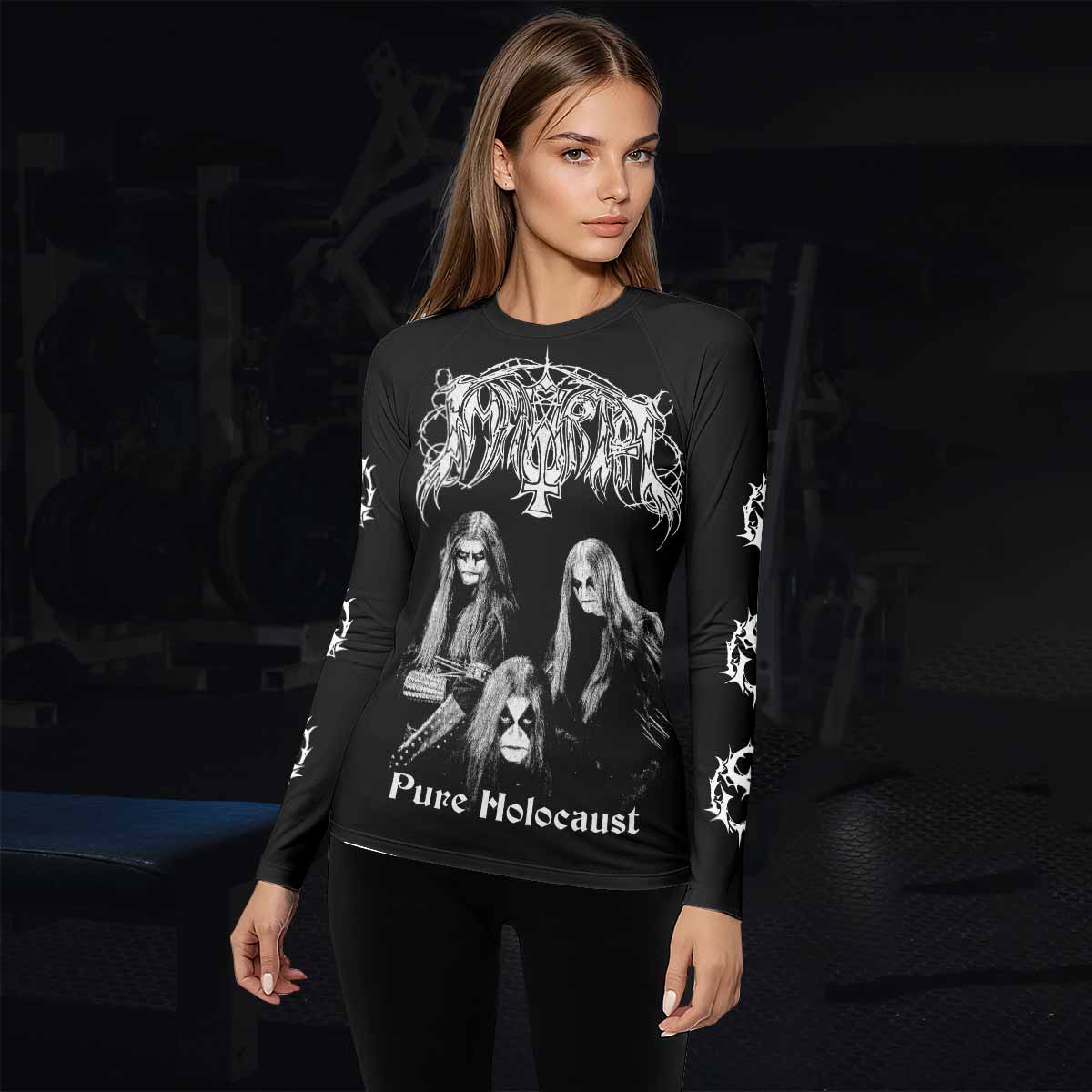 Immortal Pure Holocaust Women's Rash Guard Long Sleeve - lifestyle view