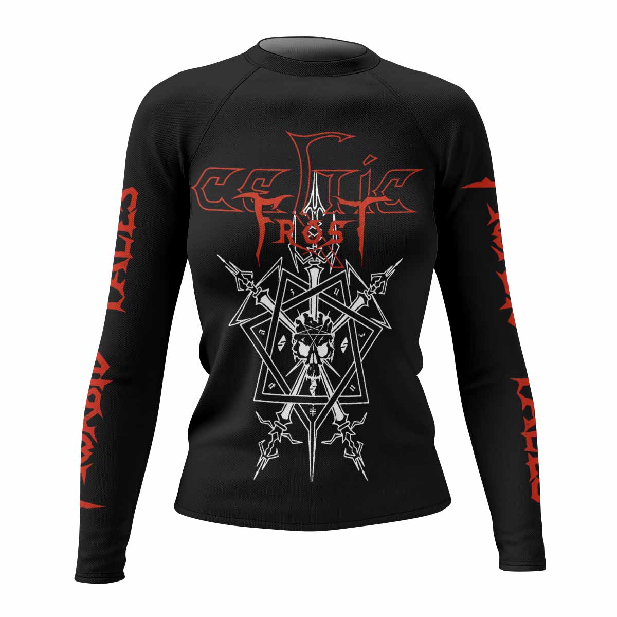 Celtic Frost Morbid Tales Sigil Women's Rash Guard Long Sleeve - front view mockup