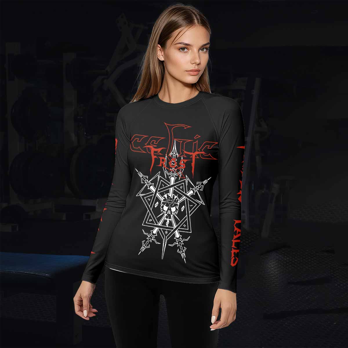 Celtic Frost Morbid Tales Sigil Women's Rash Guard Long Sleeve - lifestyle view
