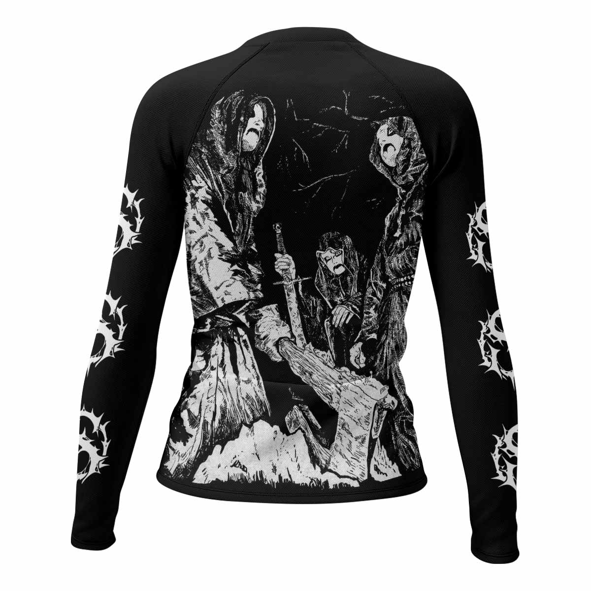 Graveland Carpathian Wolves Women's Rash Guard Long Sleeve - back view mockup