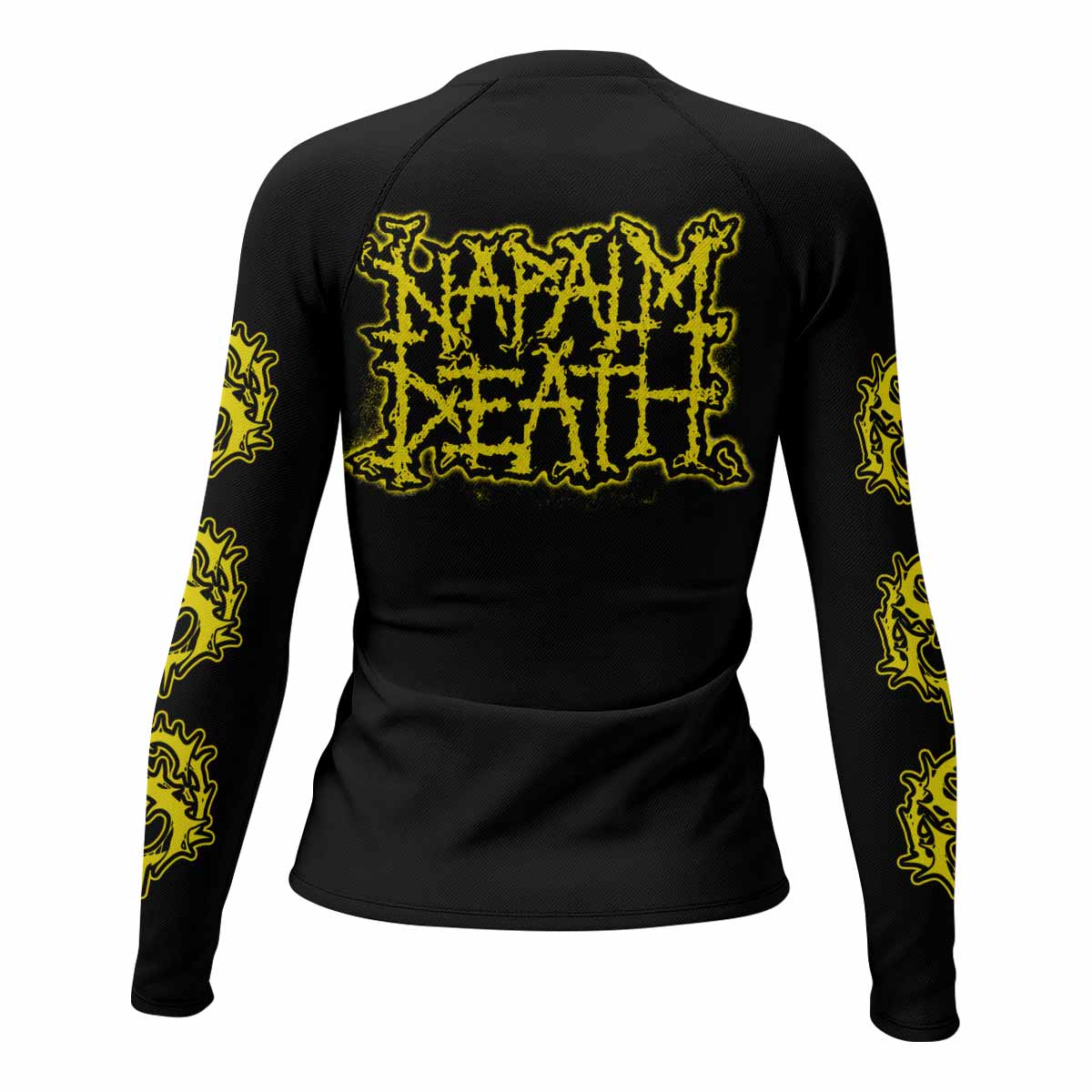 Napalm Death Scum Women's Rash Guard Long Sleeve - back view mockup