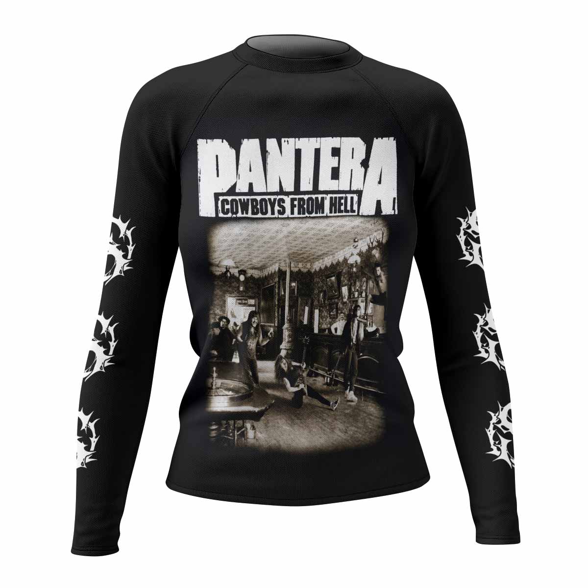 Cowboys from Hell Pantera Women's Rash Guard Long Sleeve - front view mockup
