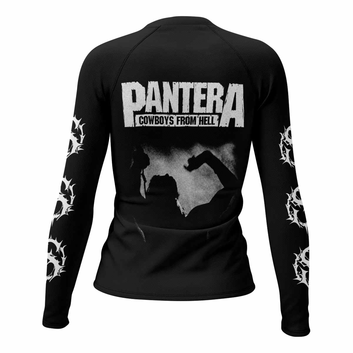 Cowboys from Hell Pantera Women's Rash Guard Long Sleeve - back view mockup