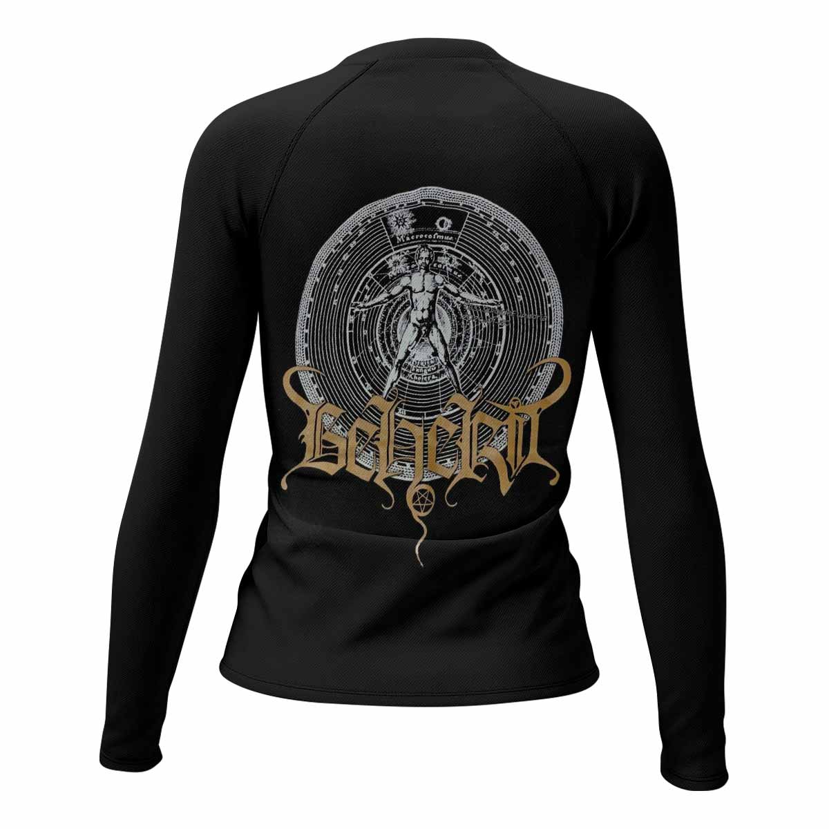 Beherit Drawing Down the Moon Women's Rash Guard Long Sleeve - back view mockup