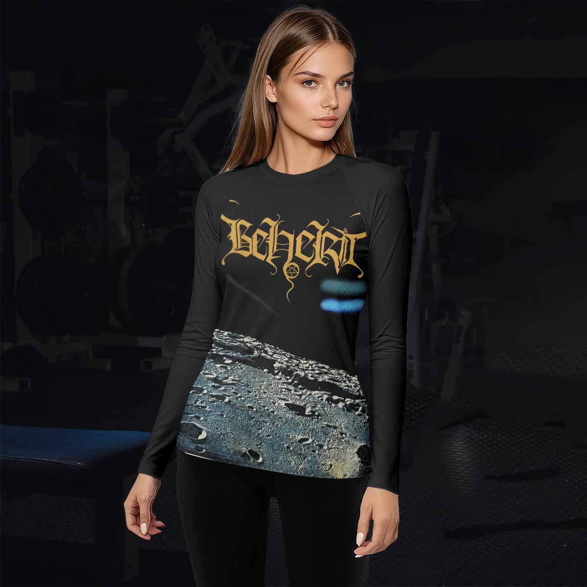 Beherit Drawing Down the Moon Women's Rash Guard Long Sleeve - lifestyle view