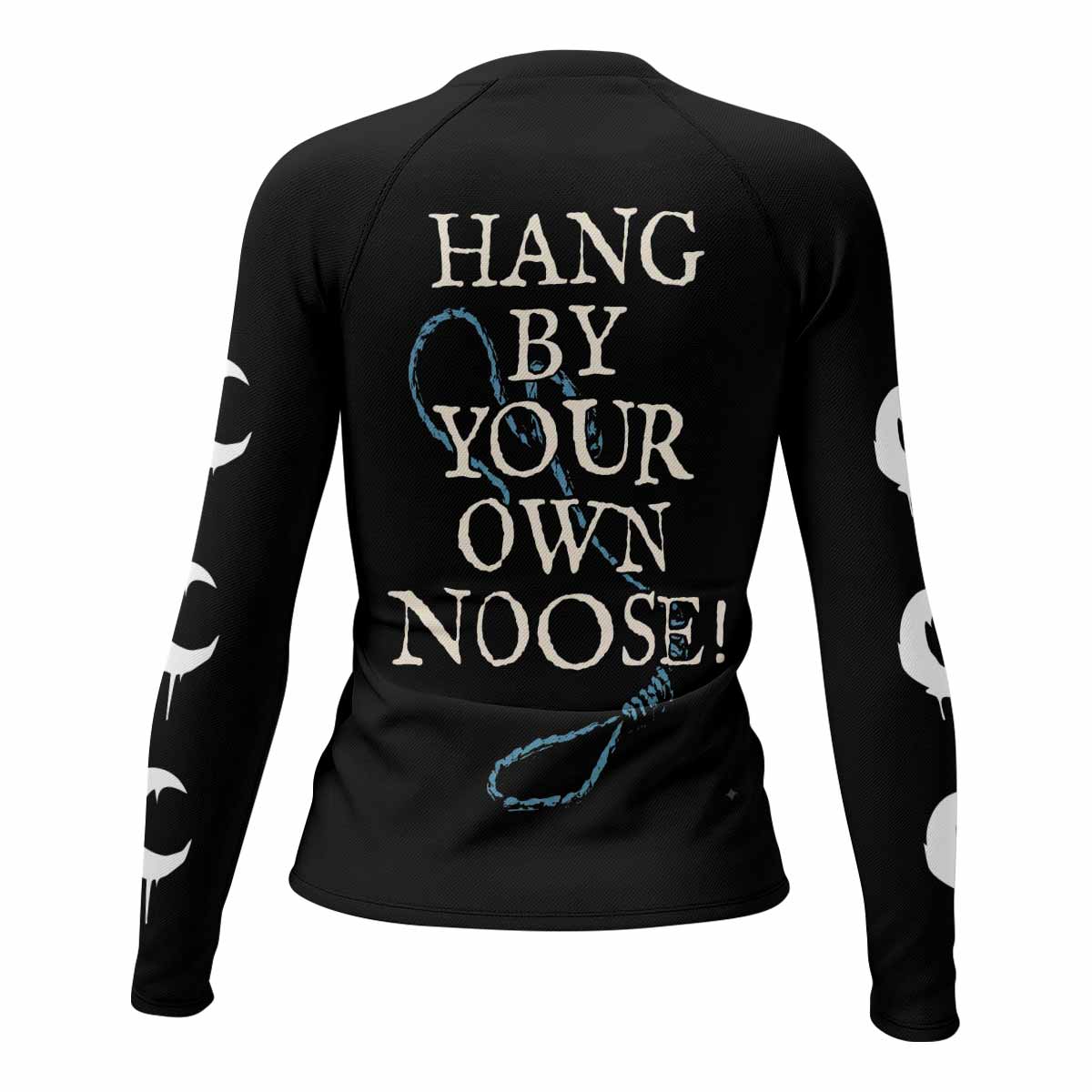 Leviathan A Silhouette in Splinters Women's Rash Guard Long Sleeve - back view mockup