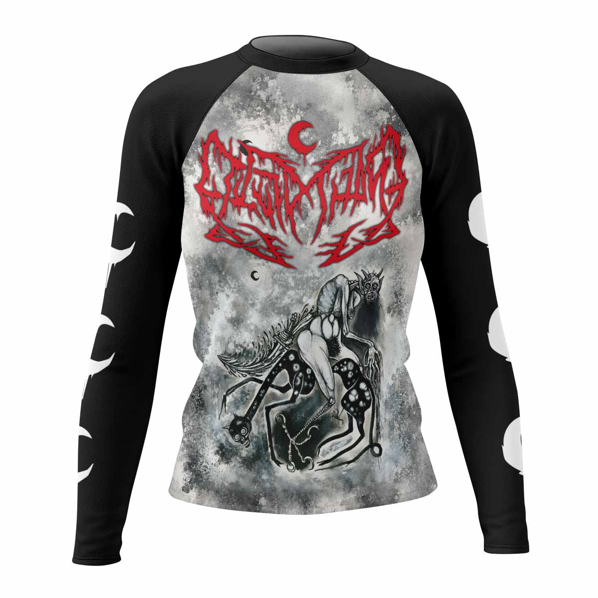 Leviathan Tentacles of Whorror Women's Rash Guard Long Sleeve - front view mockup