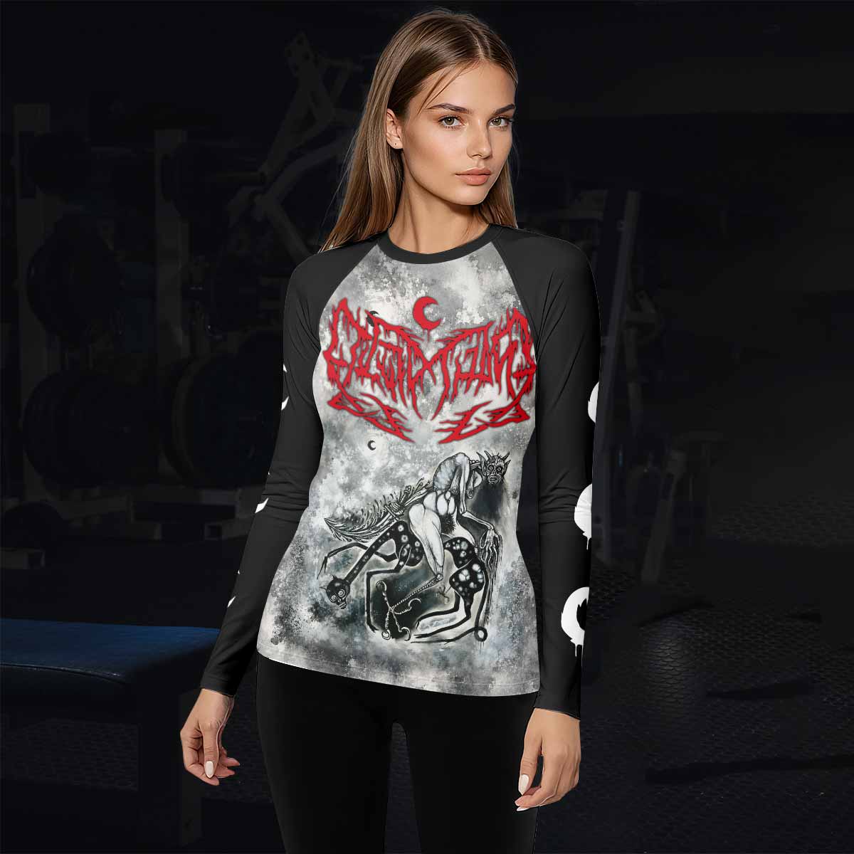 Leviathan Tentacles of Whorror Women's Rash Guard Long Sleeve - lifestyle view
