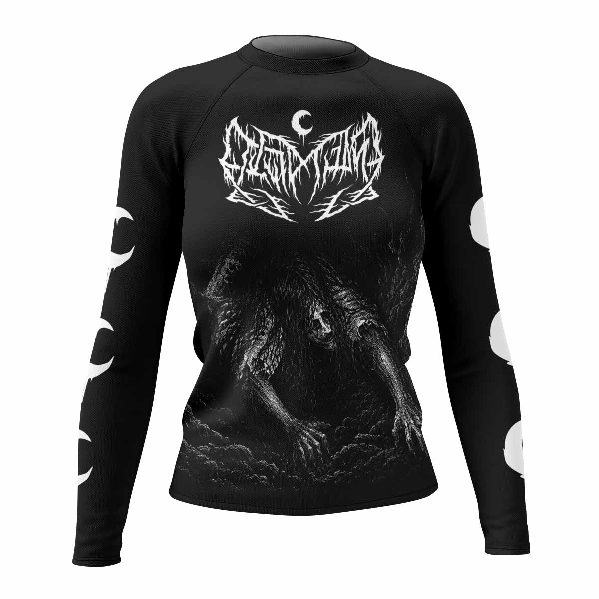 Leviathan Fucking Your Ghost In Chains of Ice Women's Rash Guard Long Sleeve - front view mockup