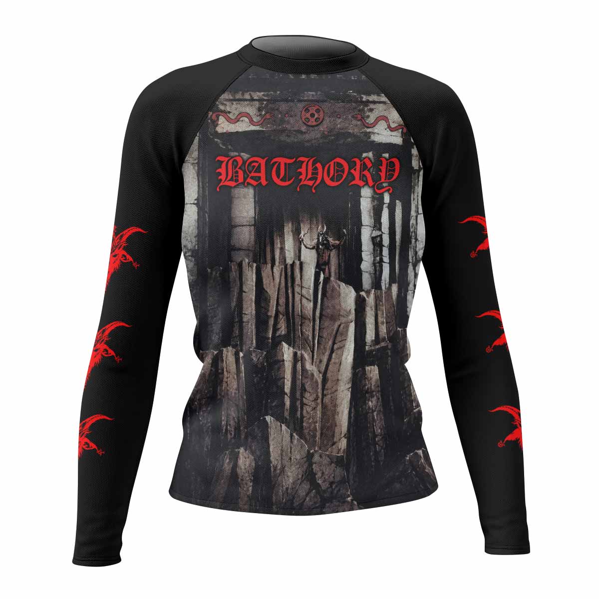Bathory Under the Sign of the Black Mark Women's Rash Guard Long Sleeve - front view mockup