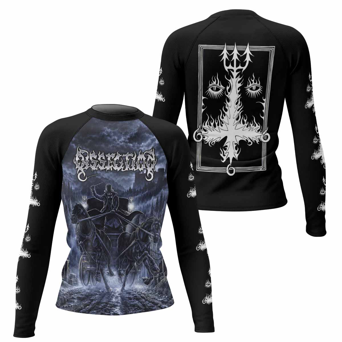 Dissection The Somberlain Women's Rash Guard Long Sleeve - front and back view