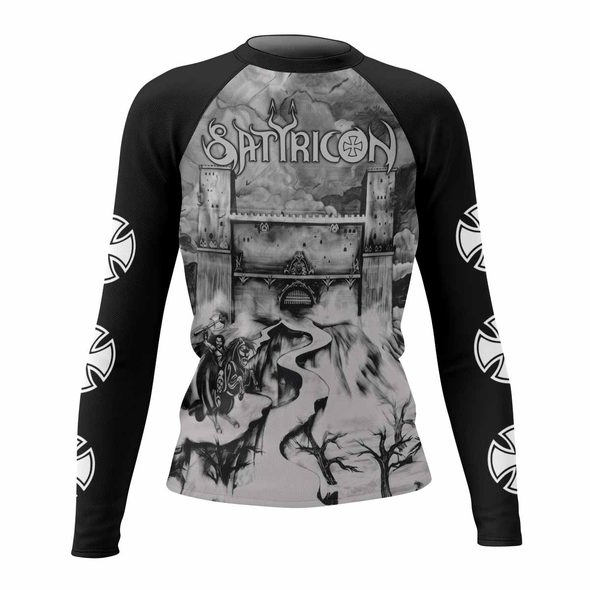 Satyricon Dark Medieval Times Women's Rash Guard Long Sleeve - front view mockup