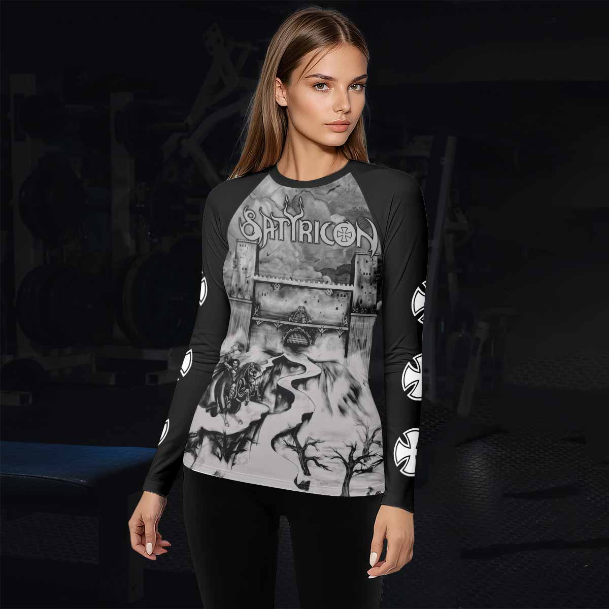 Satyricon Dark Medieval Times Women's Rash Guard Long Sleeve - lifestyle view