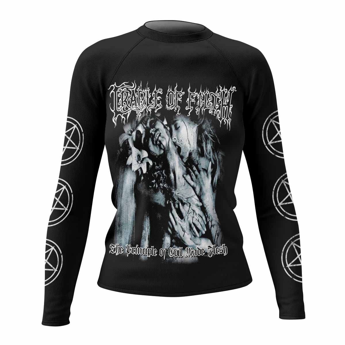 Cradle of Filth The Principle of Evil Made Flesh Women's Rash Guard Long Sleeve - front view mockup
