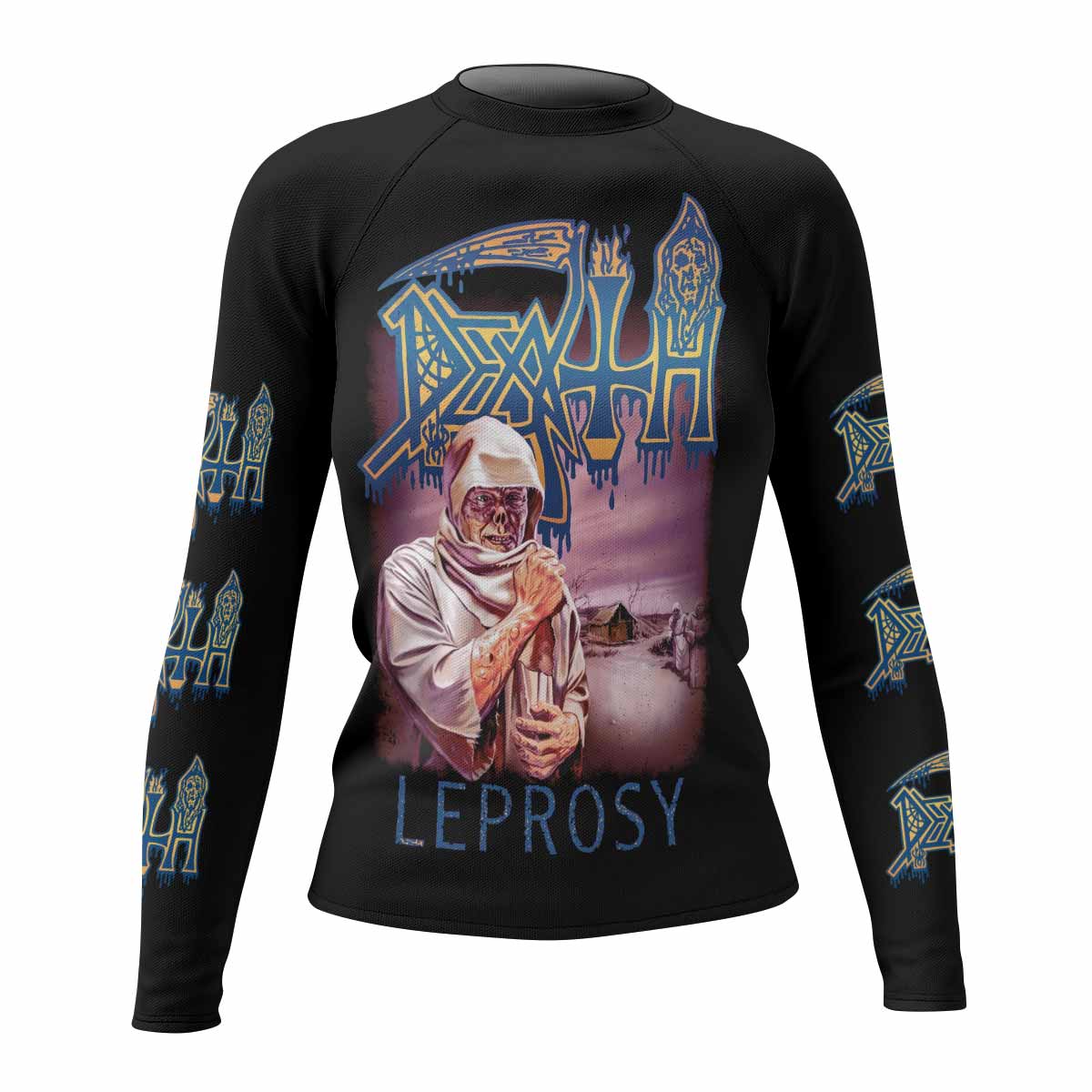 Death Leprosy Women's Rash Guard Long Sleeve - front view mockup