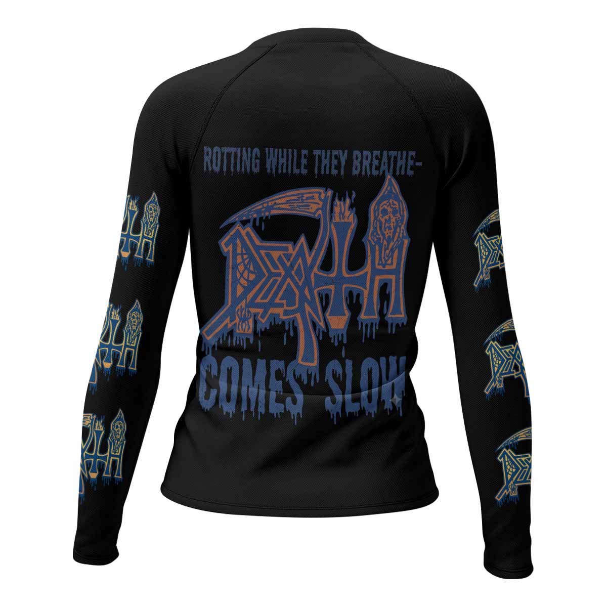 Death Leprosy Women's Rash Guard Long Sleeve - back view mockup
