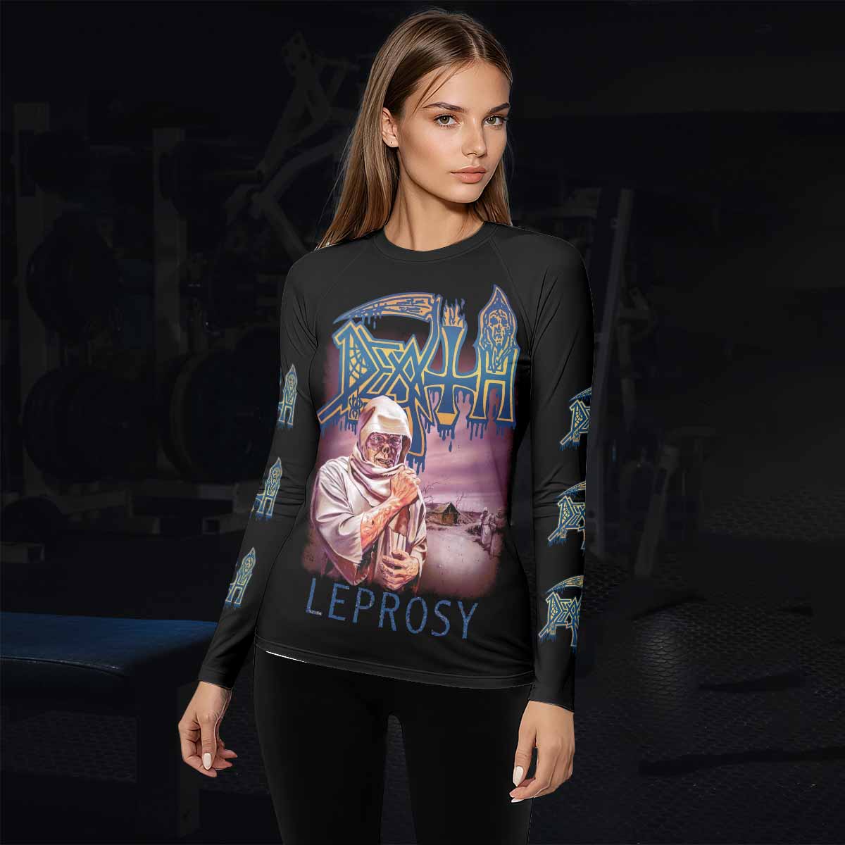 Death Leprosy Women's Rash Guard Long Sleeve - lifestyle view