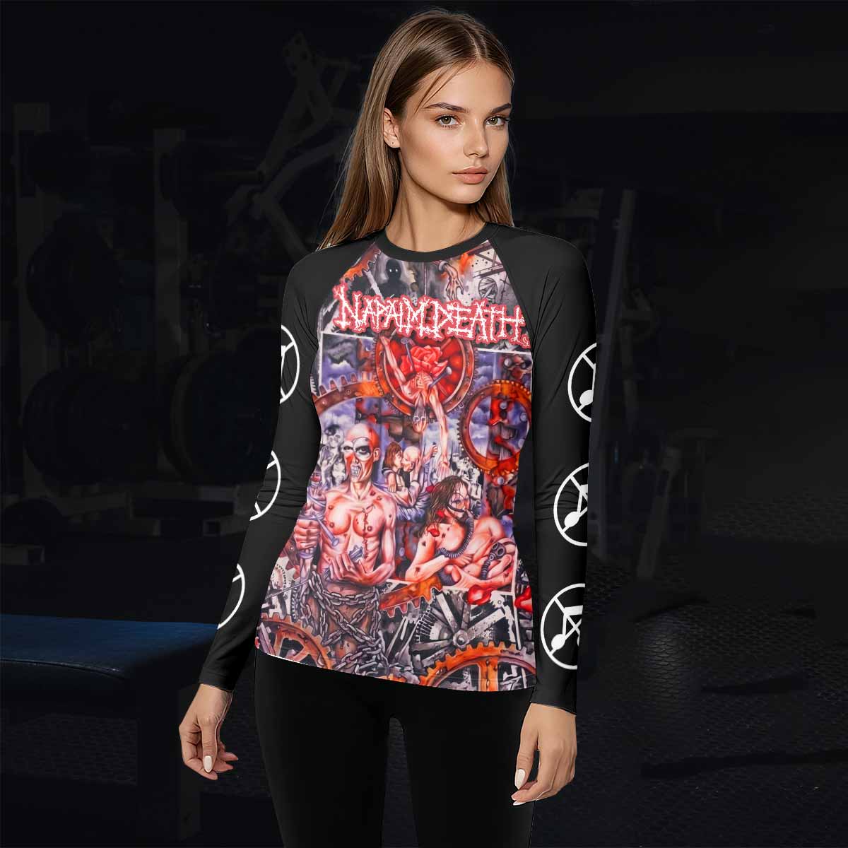 Napalm Death Utopia Banished Women's Rash Guard Long Sleeve - lifestyle view