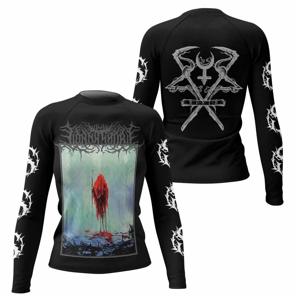 Lorna Shore And I Return To Nothingness Women's Rash Guard Long Sleeve - front and back view