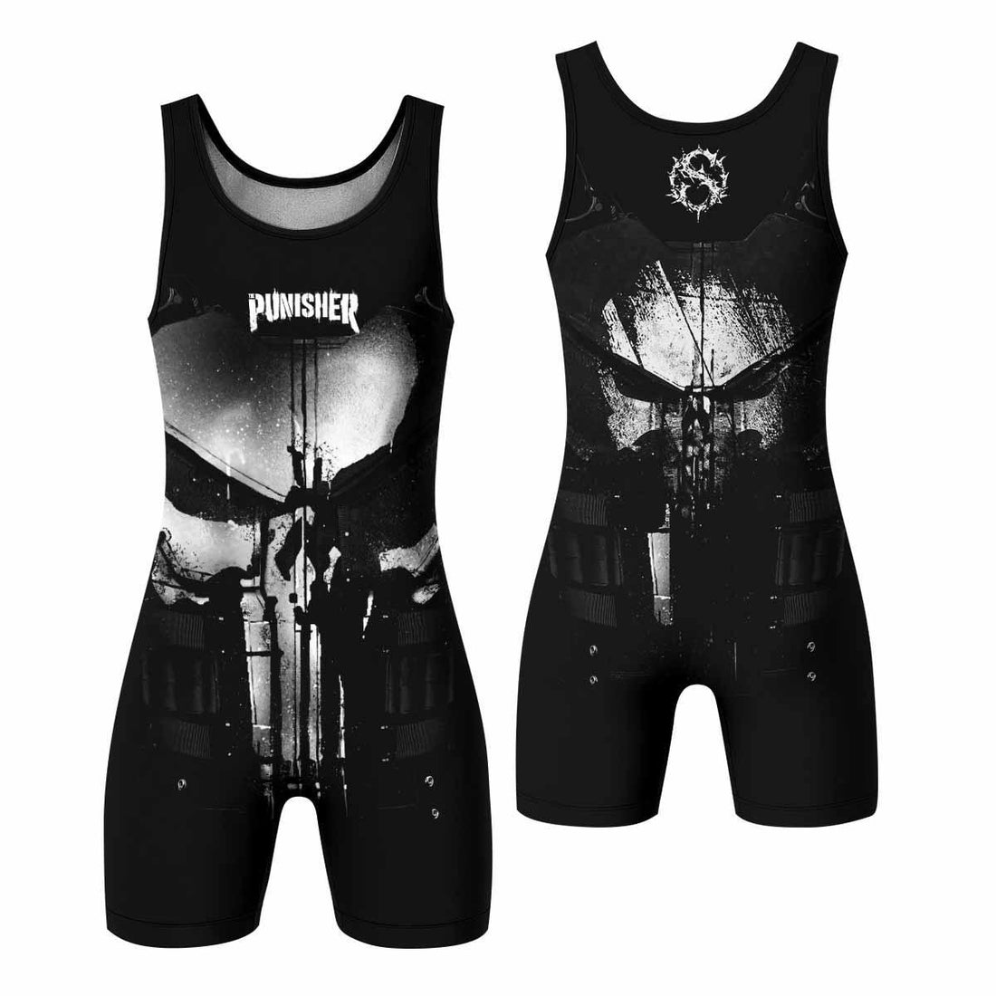 The Punisher Skull Camouflage Wrestling Singlet