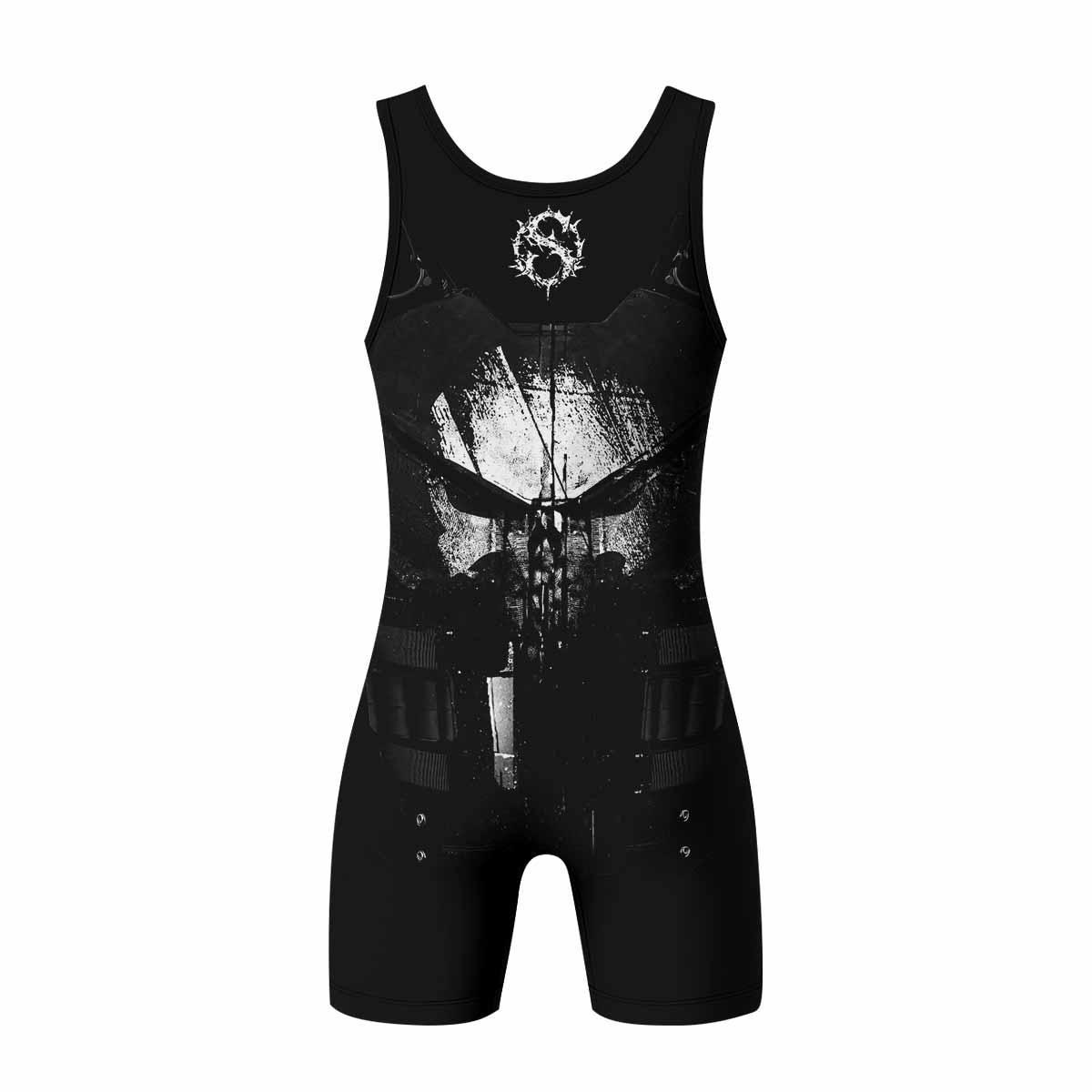 The Punisher Skull Camouflage Wrestling Singlet