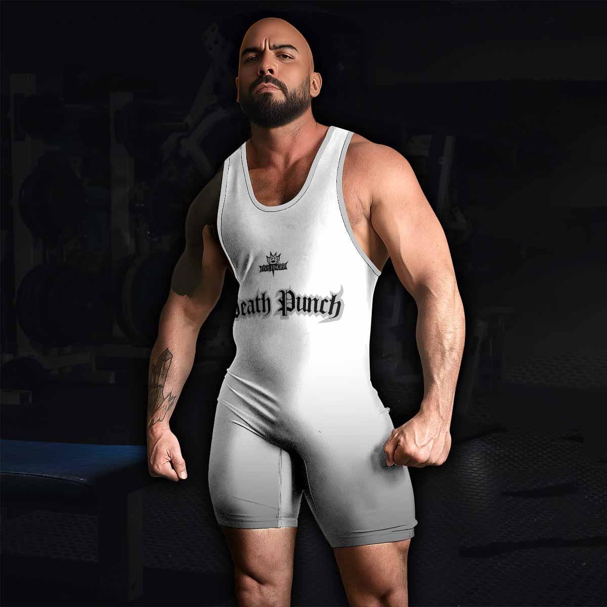 Death Punch Wrestling Singlet - men's lifestyle view