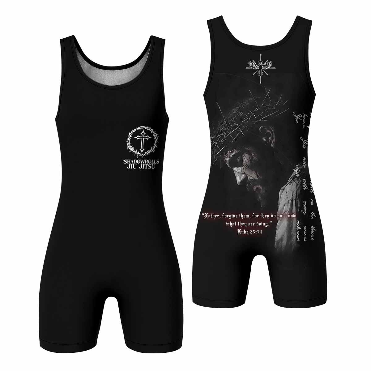 Crucified Silence Wrestling Singlet - front and back view