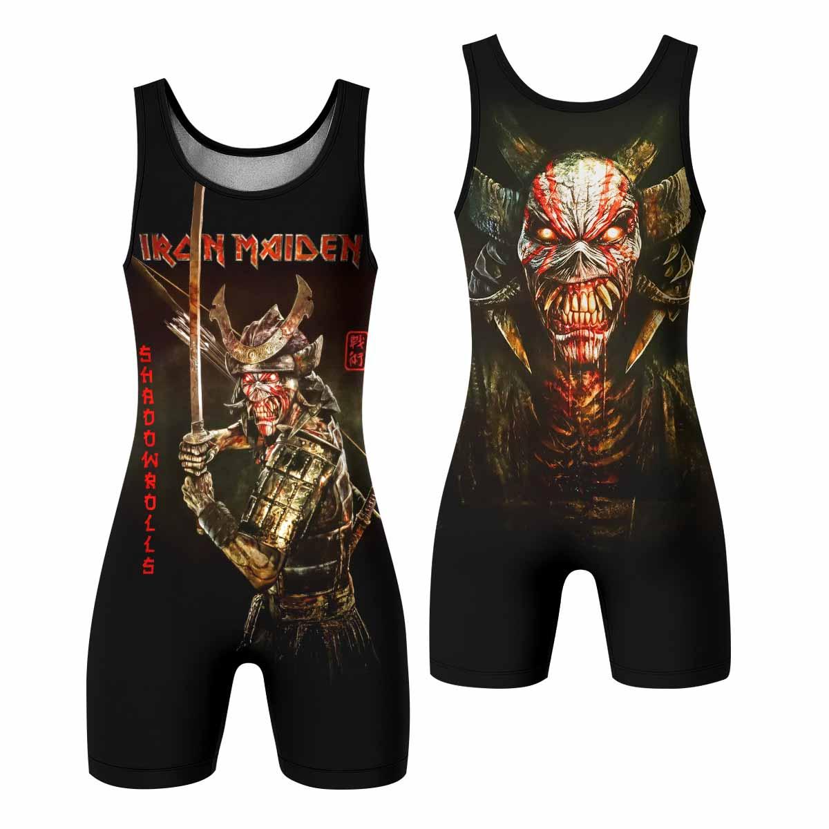 Iron Maiden Samurai Wrestling Singlet - front and back view