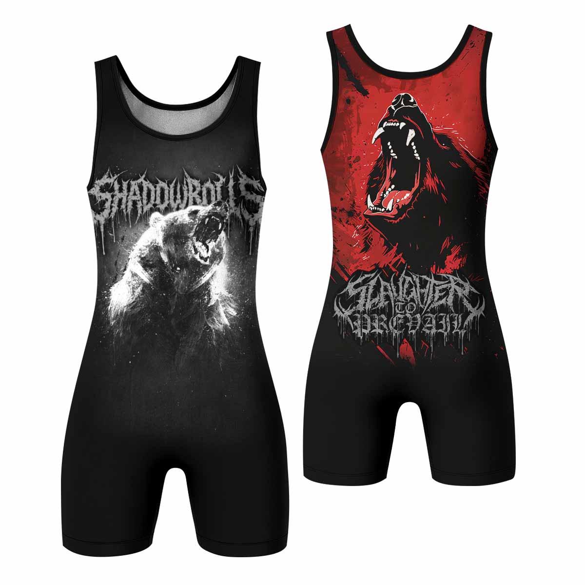 Slaughter to Prevail Bear Wrestling Singlet - front and back view