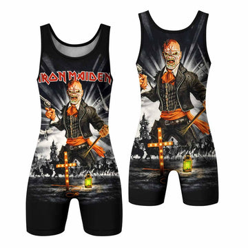 Iron Maiden Nights Of The Dead Wrestling Singlet - front and back view