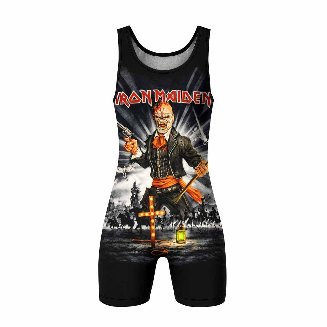 Iron Maiden Nights Of The Dead Wrestling Singlet - front and back view