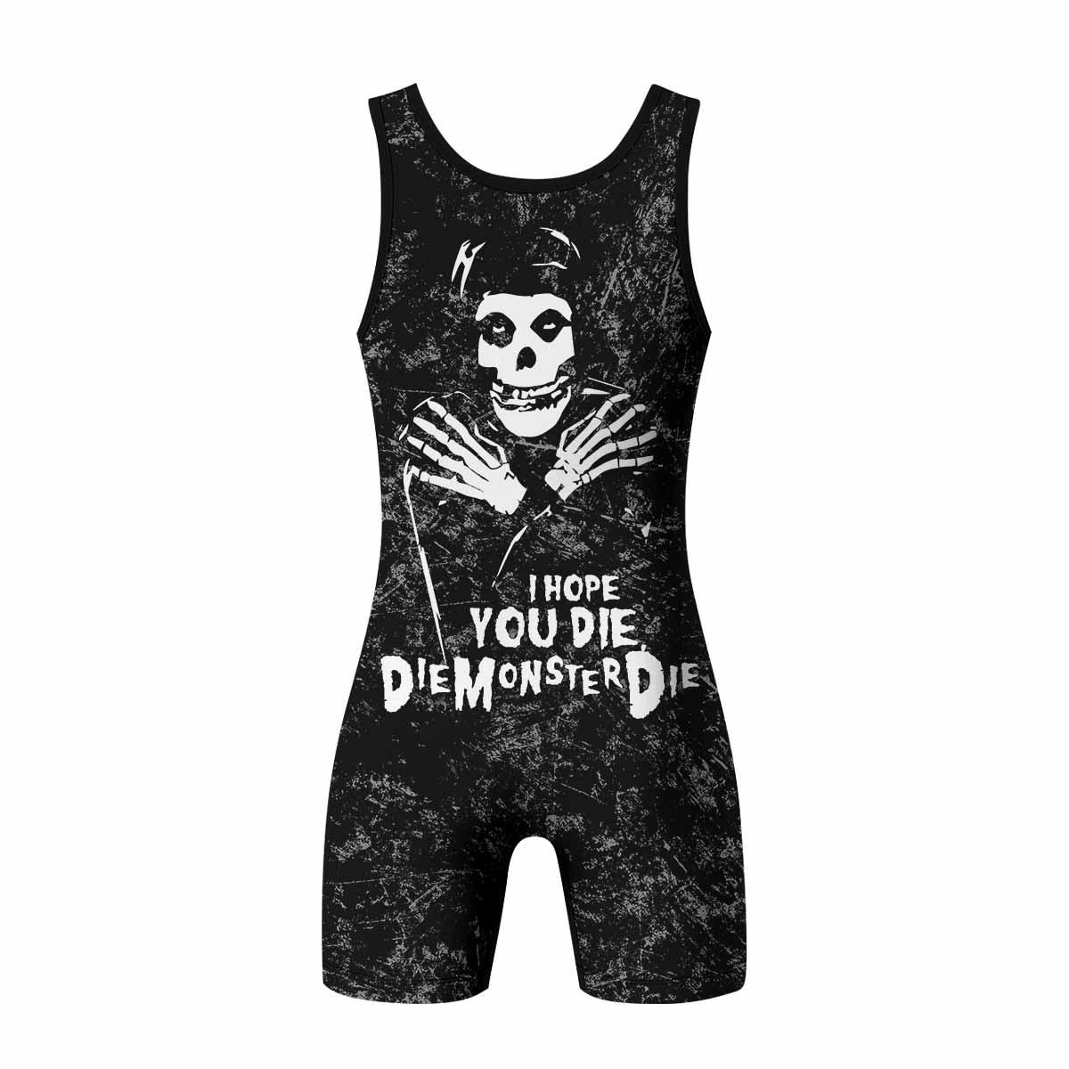 Misfits Die Monster Die Wrestling Singlet - back view mockup