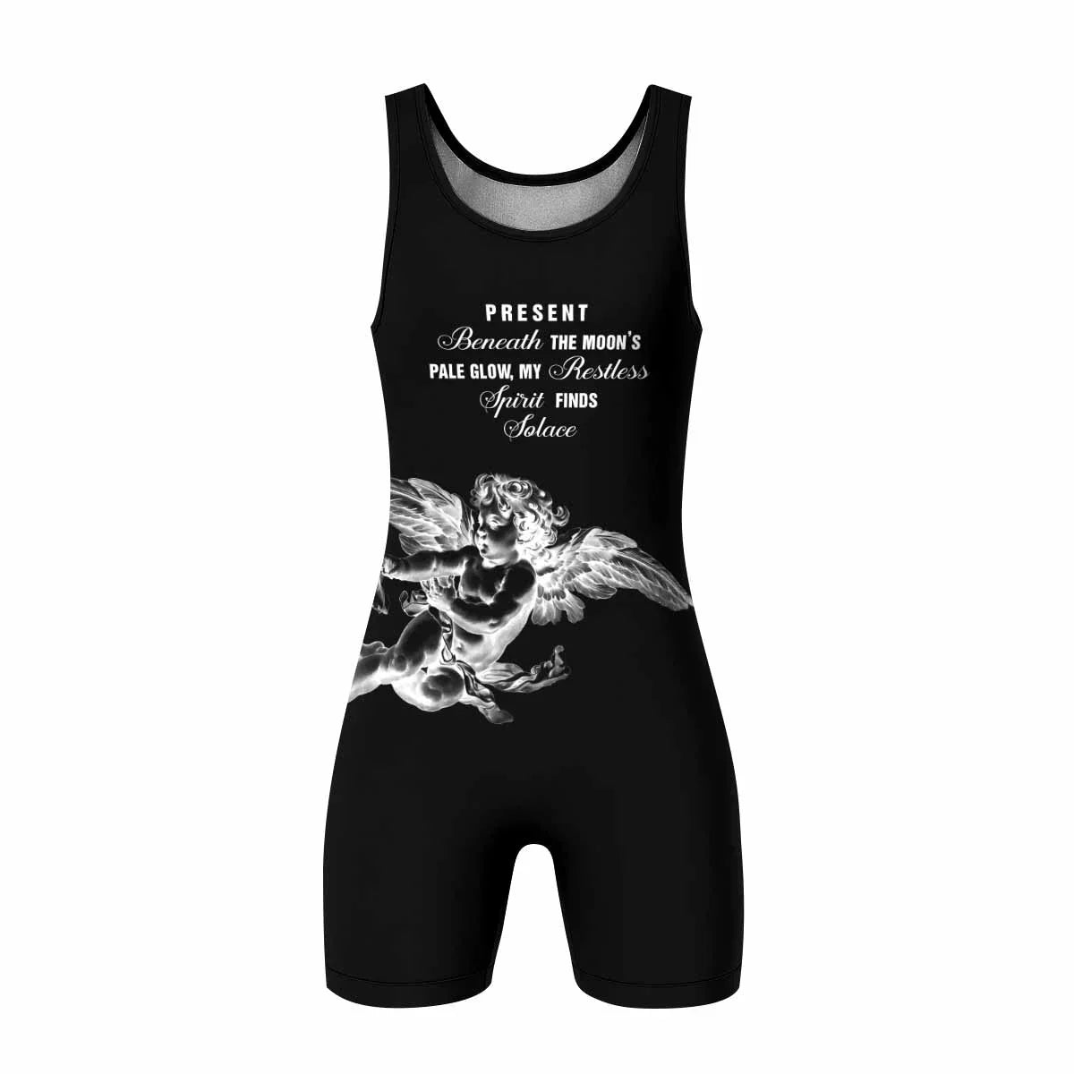 Angels of Solace Wrestling Singlet - front view mockup