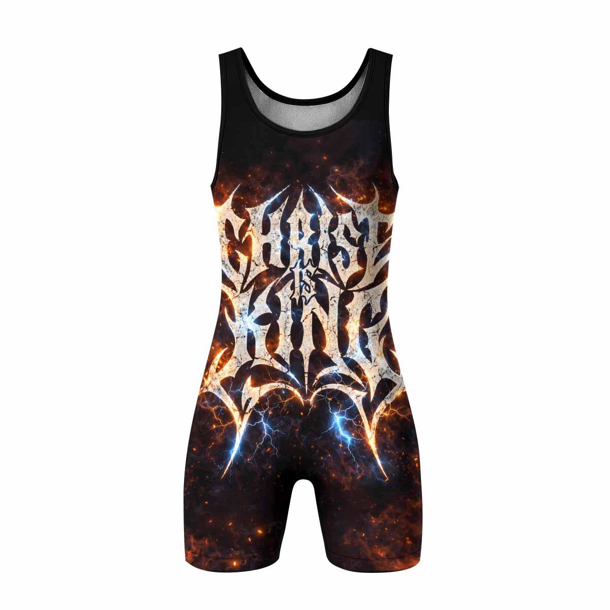 Christ is King Wrestling Singlet - front view mockup