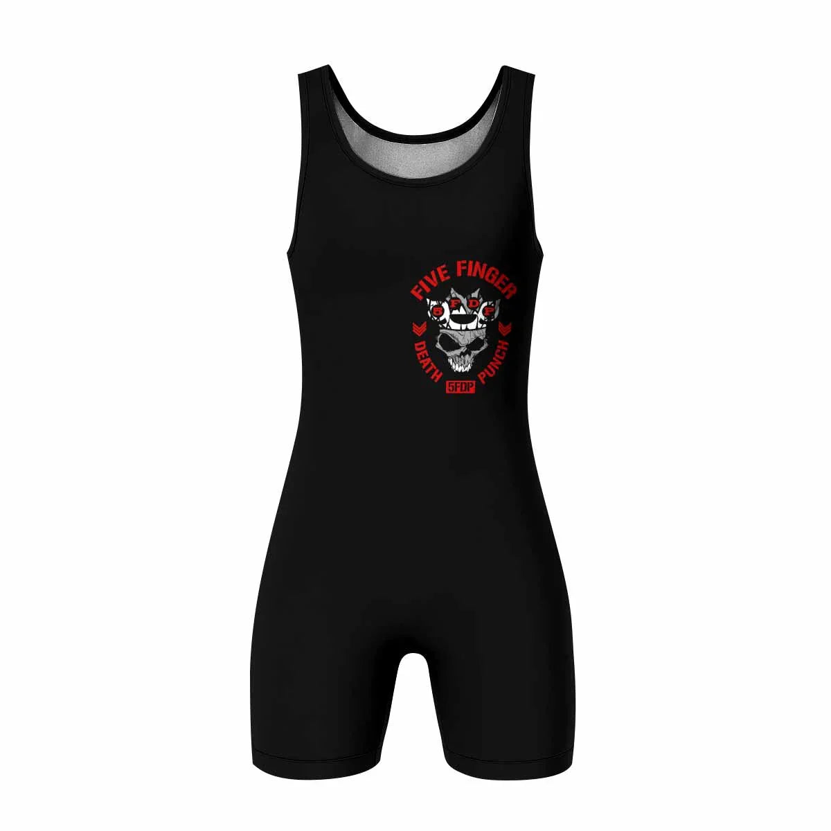 Five Finger Death Punch Shadowrolls Wrestling Singlet - front view mockup