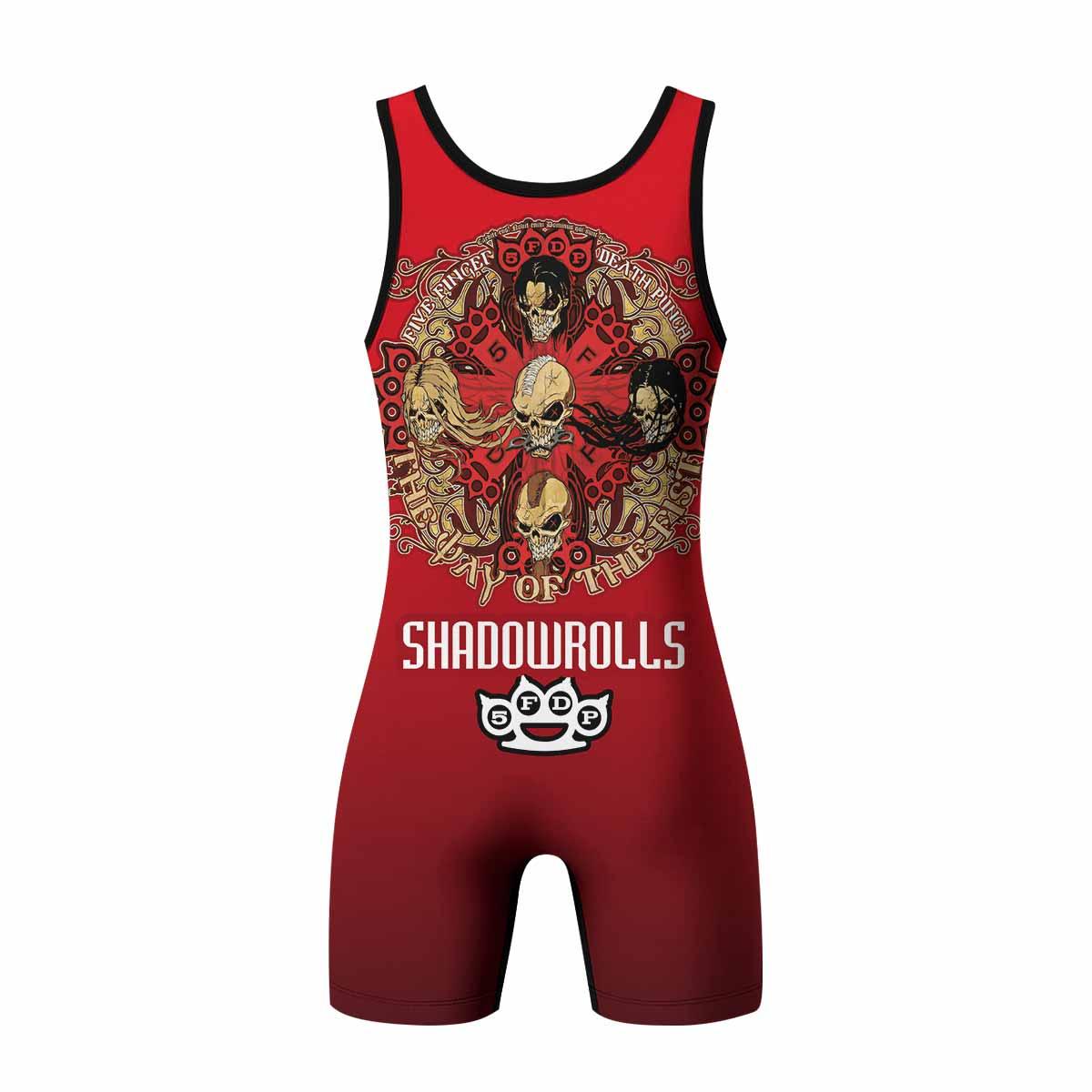 5FDP Five Finger Death Punch Wrestling Singlet - back view mockup
