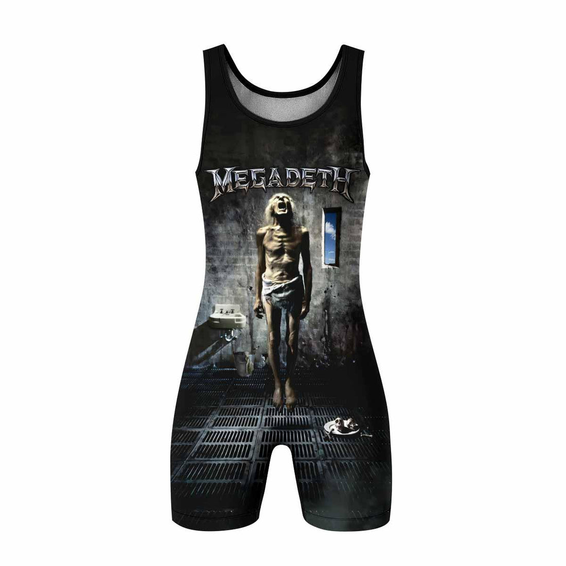 Megadeth Prison of Flesh Wrestling Singlet - front and back view